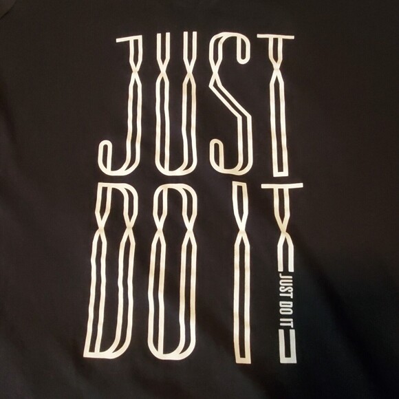 Women's Nike Just Do It Dri-Fit Short Sleeve T-Shirt V-Neck Black L Athletic Cut - Picture 7 of 9